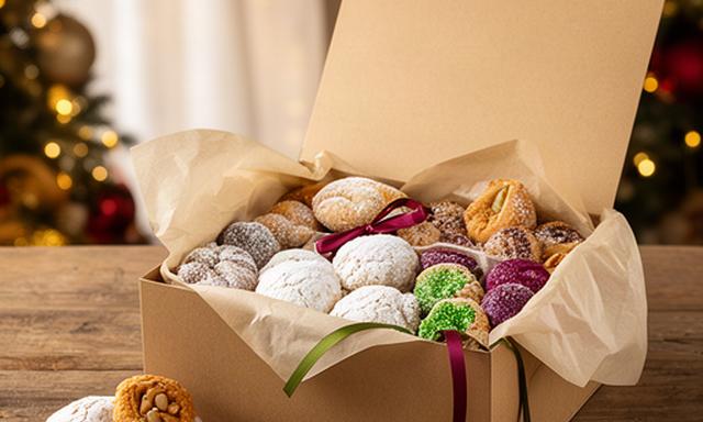 Caja de Navidad con polvorones, mazapanes y dulces extremeños para regalar